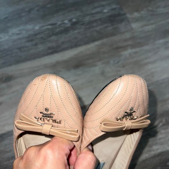 Prada Beige Quilted Leather Nude Ballet Flats EU Size 36 - Picture 4 of 5